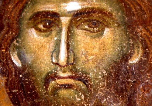Христос Спаситель. Фреска церкви Вознесения Господня ("Спасов дом") в монастыре Жича, Сербия. 1309 - 1316 годы.