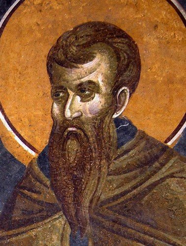 Святой Преподобномученик и Исповедник Стефан Новый. Фреска монастыря Грачаница, Косово, Сербия. Около 1320 года.