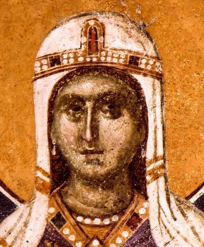 Святая Великомученица Варвара. Фреска монастыря Грачаница, Косово, Сербия. Около 1320 года.