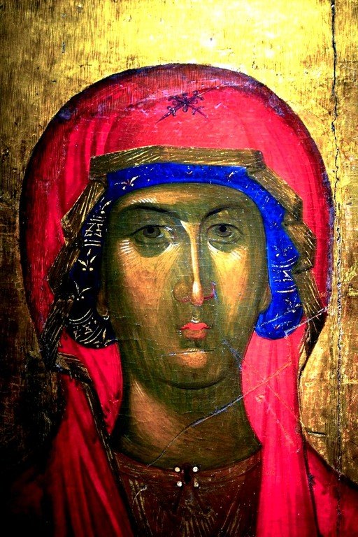 Святая Великомученица Марина Антиохийская. Икона. Византия, конец XIV - начало XV веков. Византийский музей в Афинах. Фрагмент. Святая Великомученица Марина Антиохийская. Икона. Византия, конец XIV - начало XV веков. Византийский музей в Афинах. Фрагмент.