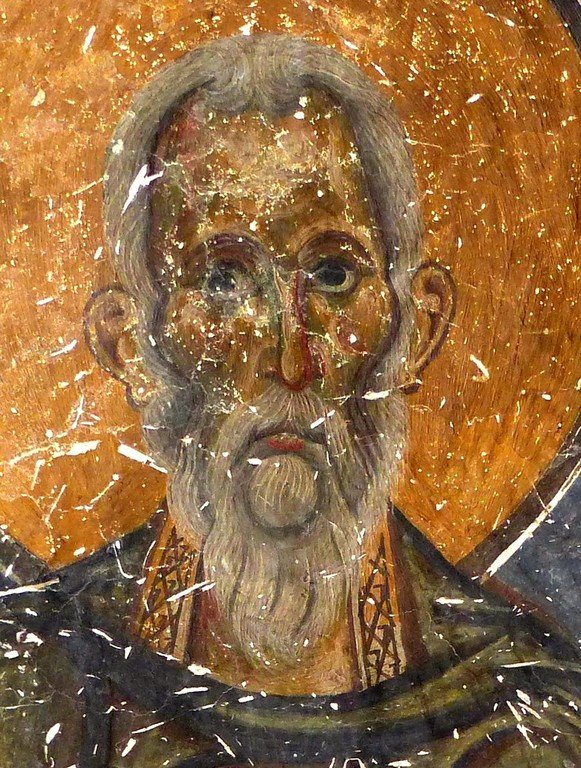 Священномученик Ермолай, иерей Никомидийский. Фреска церкви Святых Врачей в Кастории, Греция. XII век. Священномученик Ермолай, иерей Никомидийский. Фреска церкви Святых Врачей в Кастории, Греция. XII век.