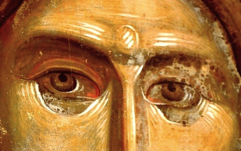 Лик Спасителя. Фрагмент византийской иконы 1260-х годов. Сербский монастырь Хиландар на Афоне. Лик Спасителя. Фрагмент византийской иконы 1260-х годов. Сербский монастырь Хиландар на Афоне.