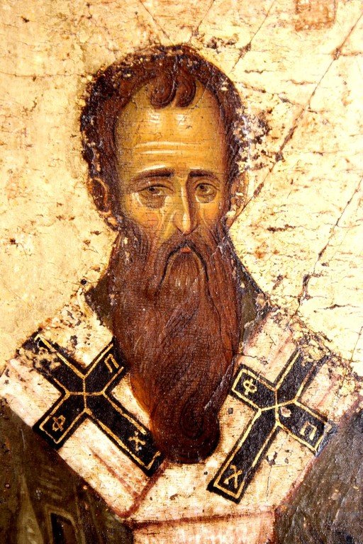 Собор трёх Вселенских учителей и Святителей: Василия Великого, Григория Богослова и Иоанна Златоустого. Византийская икона XIV века. Монастырь Ватопед на Афоне. Лик Святого Василия. Собор трёх Вселенских учителей и Святителей: Василия Великого, Григория Богослова и Иоанна Златоустого. Византийская икона XIV века. Монастырь Ватопед на Афоне. Лик Святого Василия.