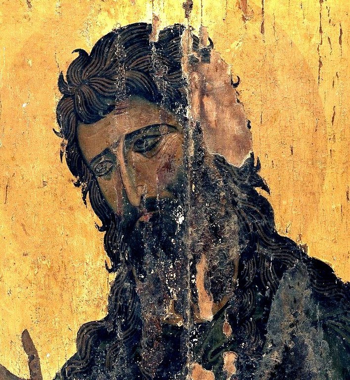 Святой Иоанн Предтеча. Византийская икона в монастыре Святой Екатерины на Синае. Фрагмент. Святой Иоанн Предтеча. Византийская икона в монастыре Святой Екатерины на Синае. Фрагмент.