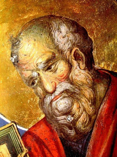 Святой Апостол и Евангелист Иоанн Богослов. Фреска монастыря Пантократор на Афоне. 1363 год.