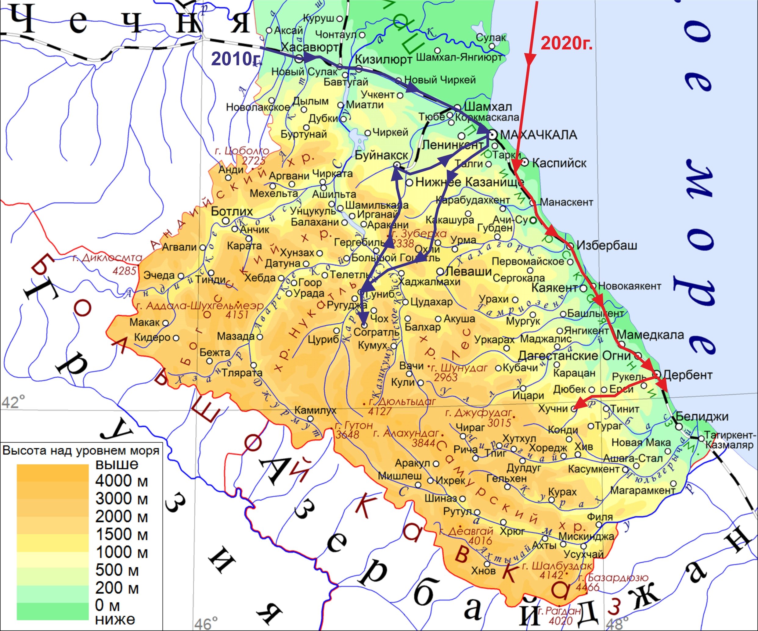 Карта каспийск дербент