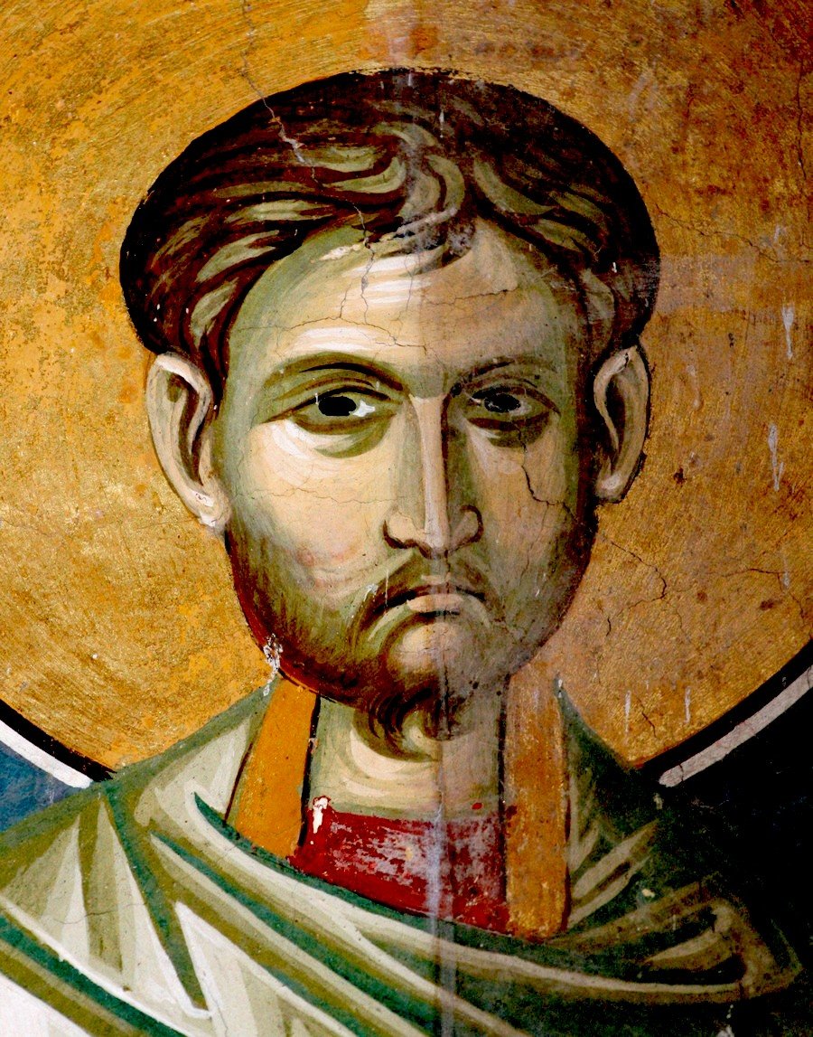 Святые Бессребреники Косма и Дамиан. Фреска церкви Святого Димитрия в монастыре Печская Патриархия, Косово и Метохия, Сербия. 1322 - 1324 годы. Фрагмент. Святые Бессребреники Косма и Дамиан. Фреска церкви Святого Димитрия в монастыре Печская Патриархия, Косово и Метохия, Сербия. 1322 - 1324 годы. Фрагмент.