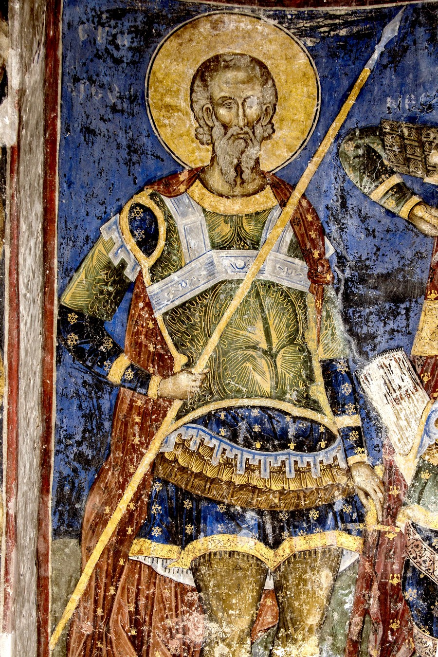 Святой Мученик Арефа Негранский. Фреска церкви Святой Троицы в монастыре Манасия (Ресава), Сербия. До 1418 года.