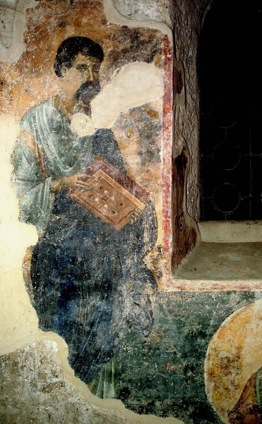 Святой Апостол и Евангелист Марк. Фреска церкви Святой Троицы в монастыре Сопочаны, Сербия. Около 1265 года.