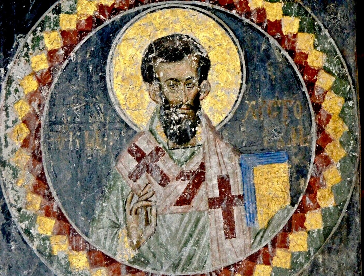 Святой Апостол от Семидесяти Аристовул, Епископ Вританийский. Фреска церкви Святой Троицы в монастыре Манасия (Ресава), Сербия. До 1418 года.