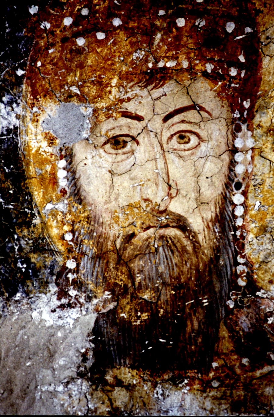 Святой Великомученик Стефан Урош III Дечанский, Король Сербский. Фреска монастыря Высокие Дечаны, Косово и Метохия, Сербия. До 1350 года.
