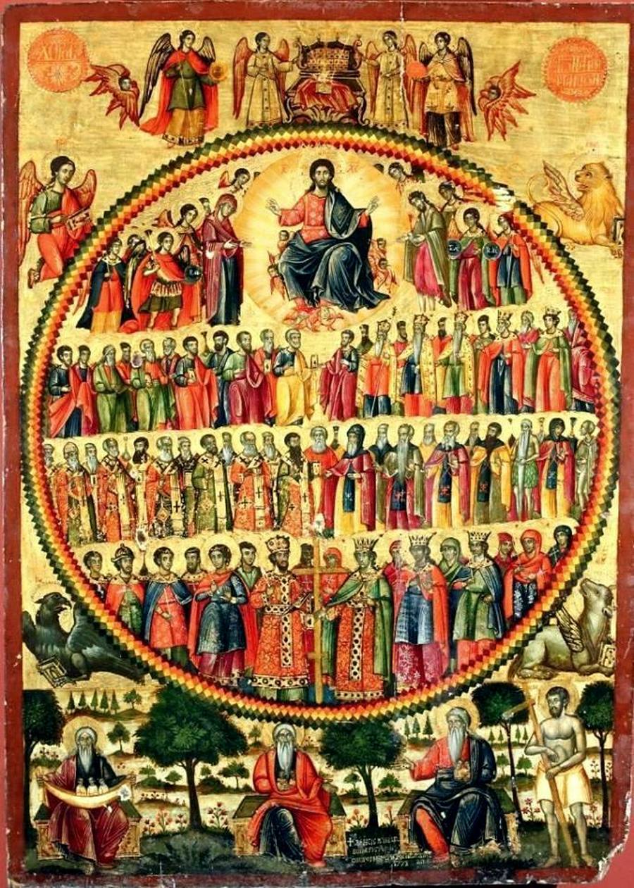 День всех святых у православных в 2024. Кона соблр всех святых на Угреше. Неделя 1 я по Пятидесятнице всех святых икона.