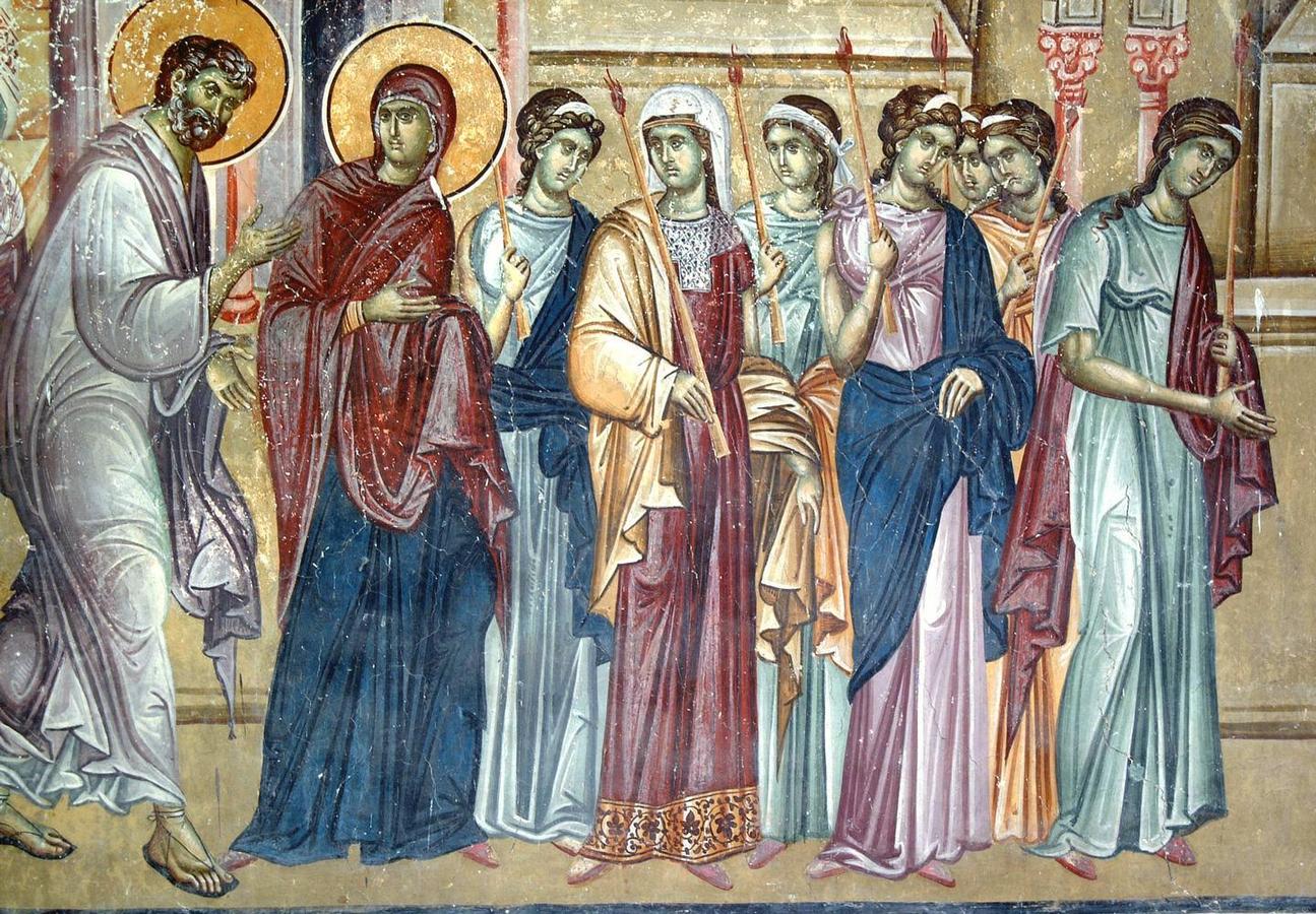 Введение во храм Пресвятой Богородицы фреска Византия