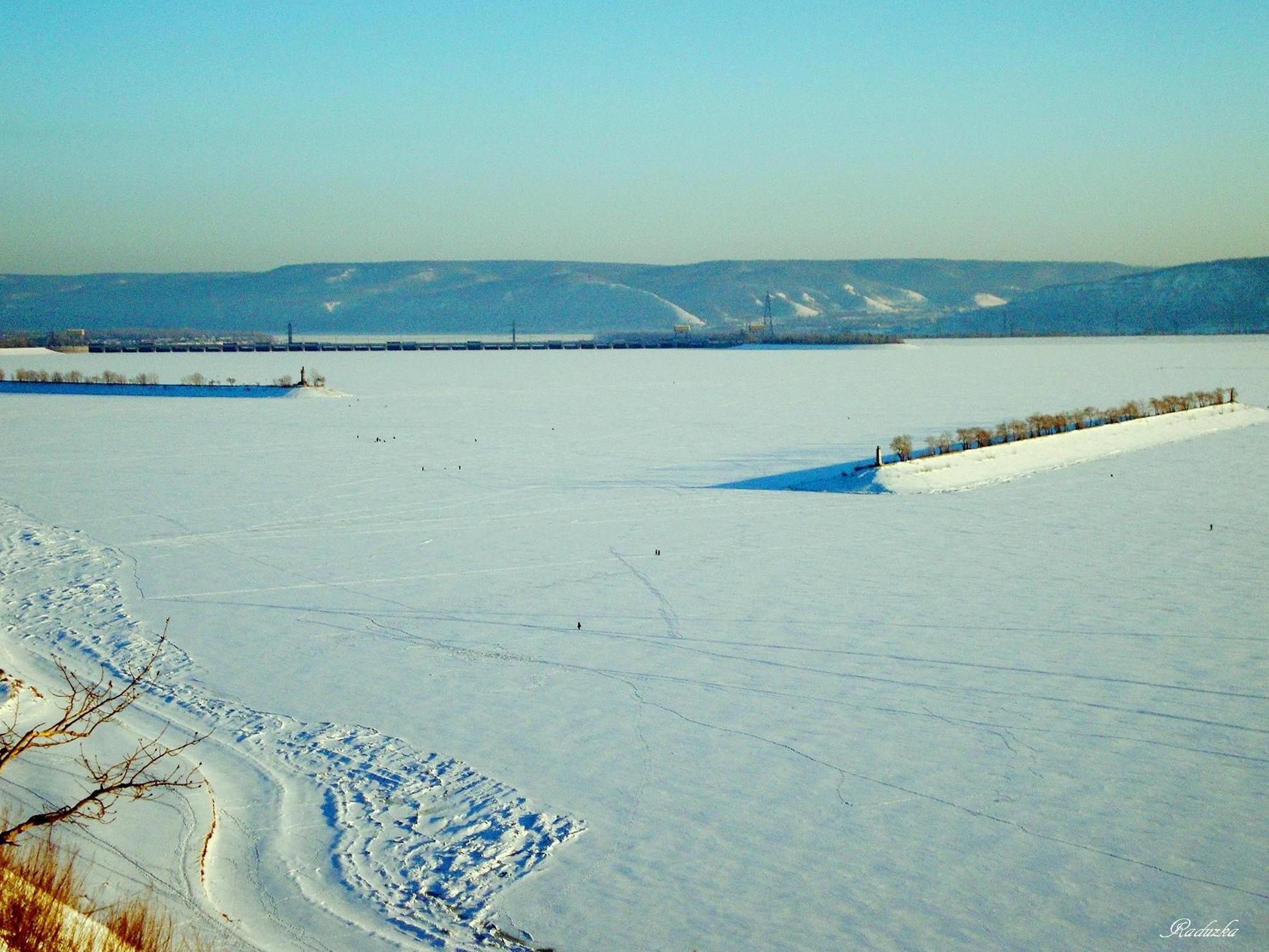 Река Волга Ульяновск зима