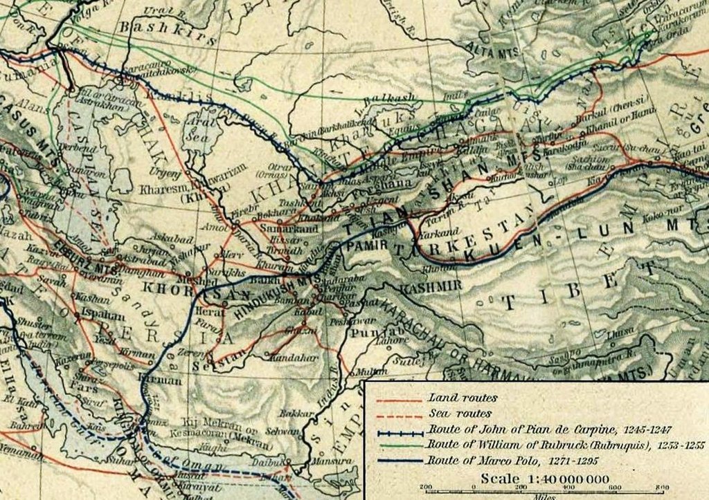 Карпини, Джованни Плано Central Asian trade routes.