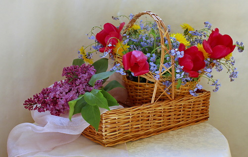 корзиночка с майскими цветами
